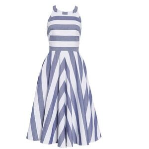 Eliza J Nautical Euro Summer Beachy Womens size‎ 4 Fit & Flare Open Back Dress